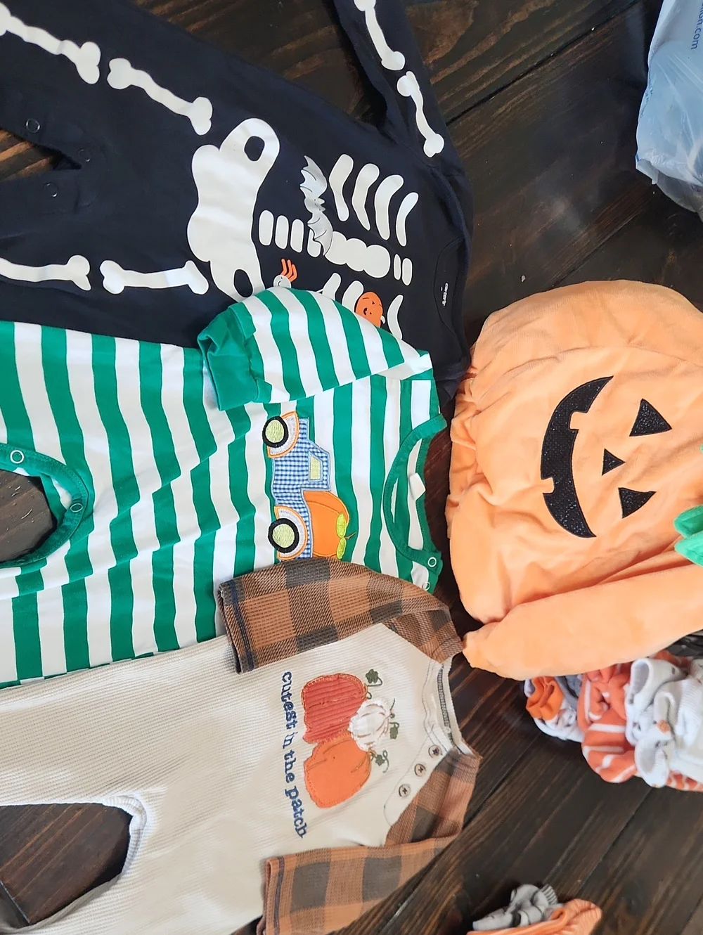 9 Month Baby Boy Orange Pumpkin Costume & Fall Outfit Bundle